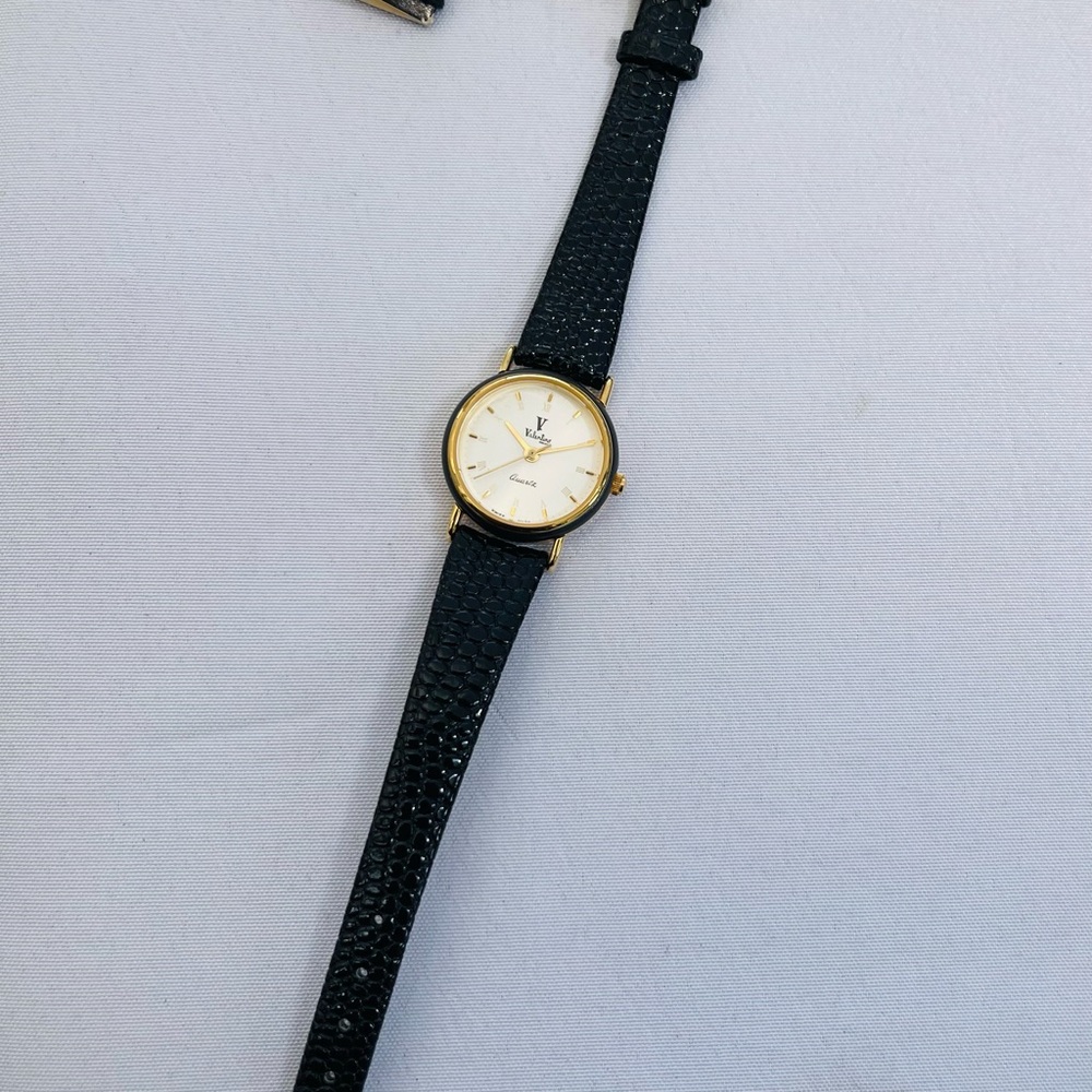 Valentino Black and Gold Watch Vintage 1980’s